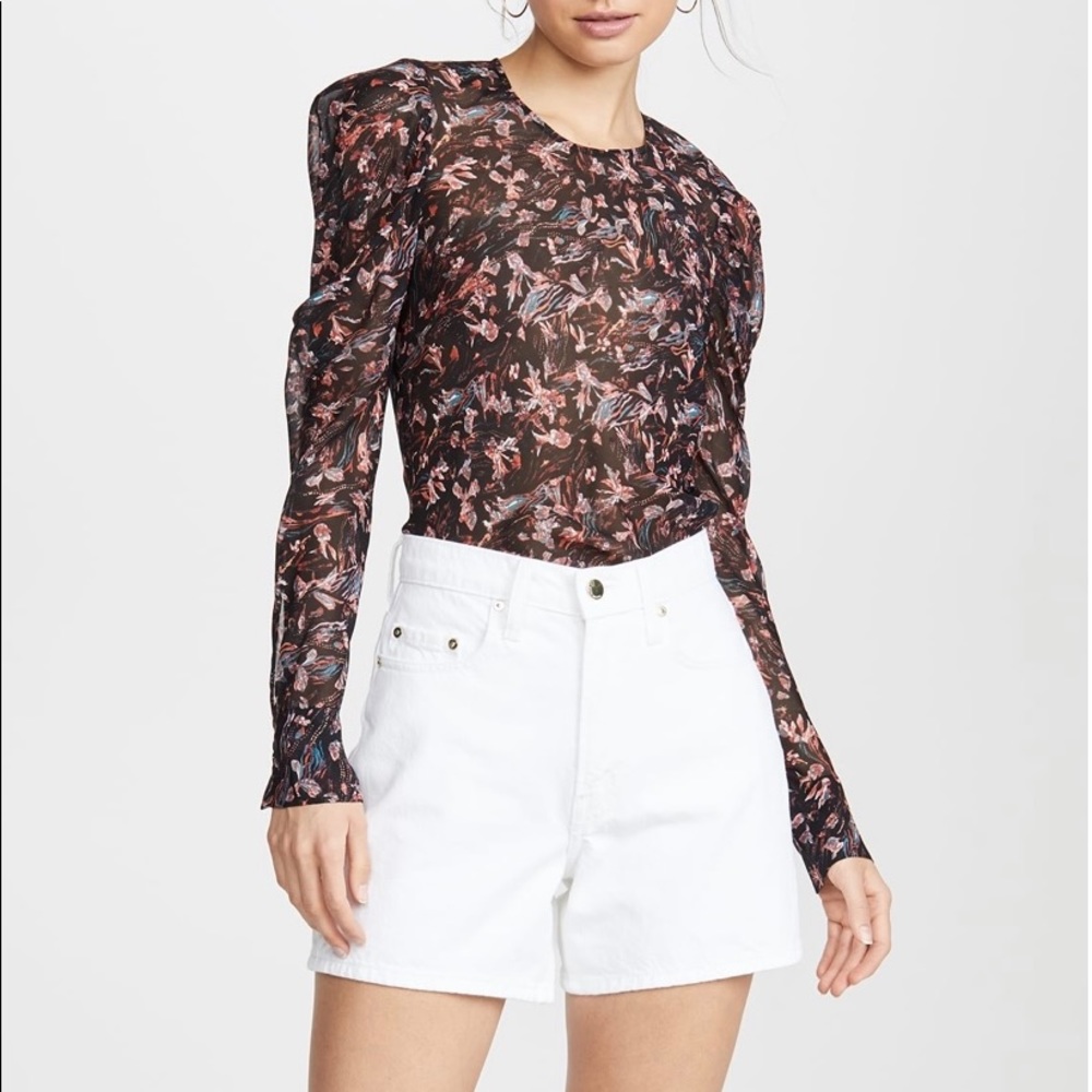 IRO Sheer Floral Print Long Sleeve Lou Top - Picture 4 of 10